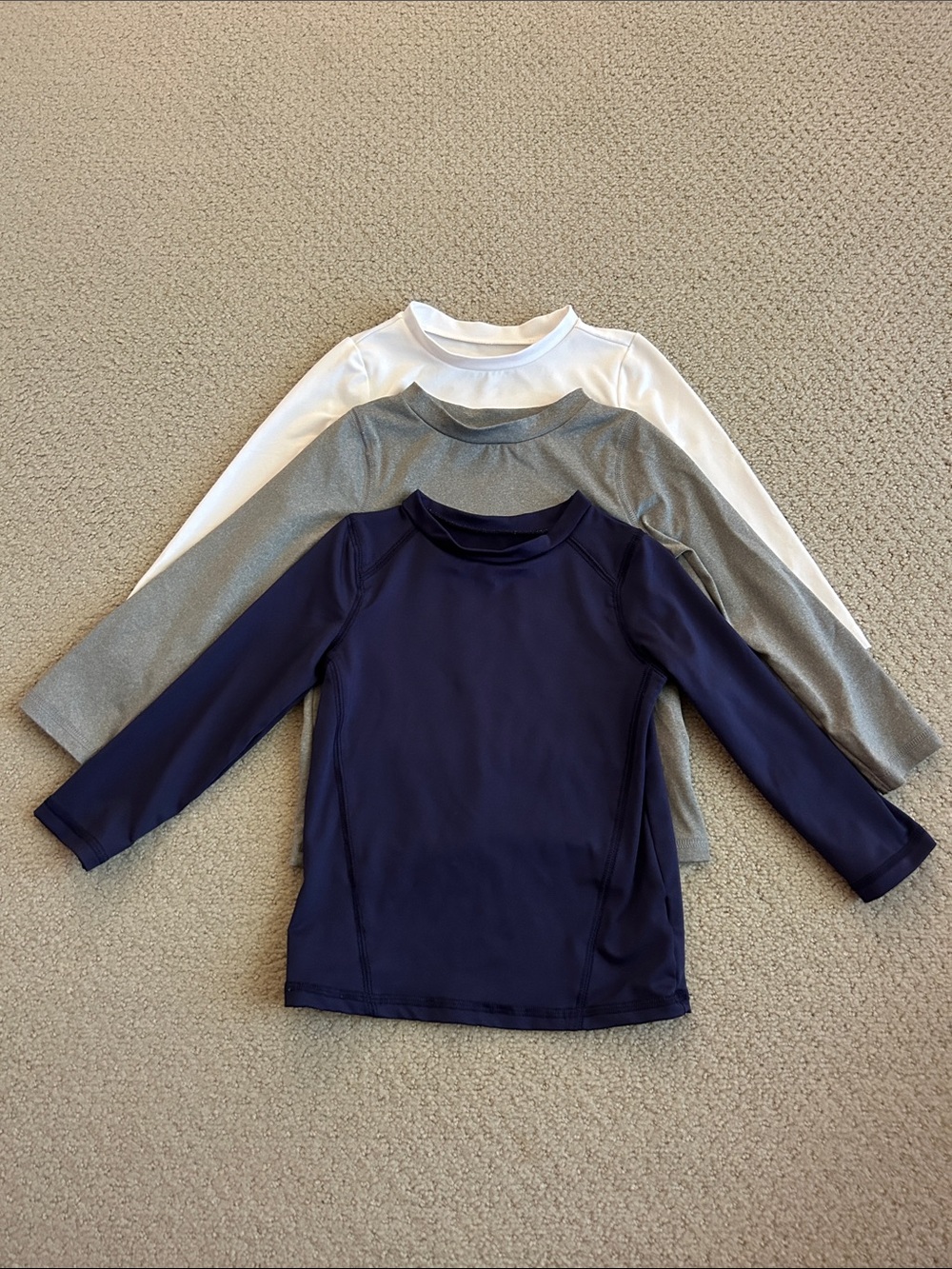 Cat & Jack Long-Sleeve Rash Guard Tops - Navy, Gray & White